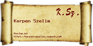 Kerpen Szelim névjegykártya